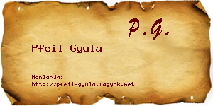 Pfeil Gyula névjegykártya